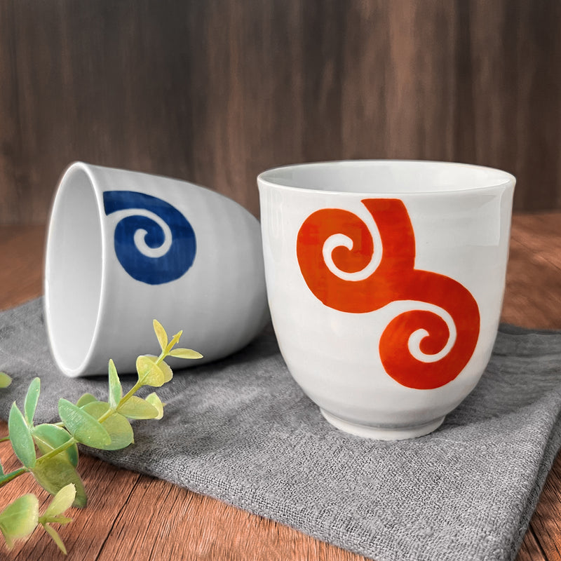 Japanese Arita Ware Tea Cup Blue Vine 300ml