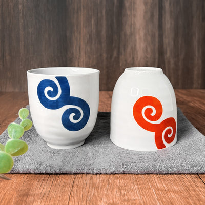Japanese Arita Ware Tea Cup Blue Vine 300ml