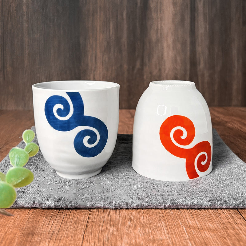 Japanese Arita Ware Tea Cup Blue Vine 300ml