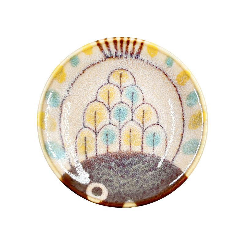 Japanese Ceramic Sauce Dish 9cm Peacock