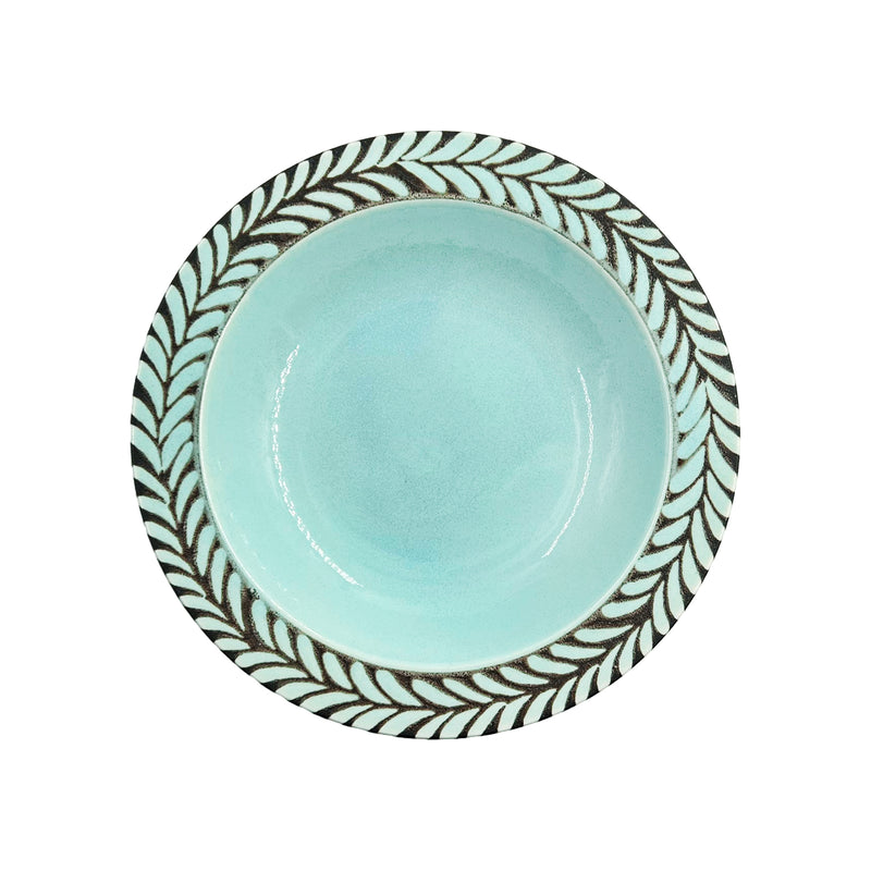 Japanese Large Ceramic Serving Bowl 21.5cm Emerald