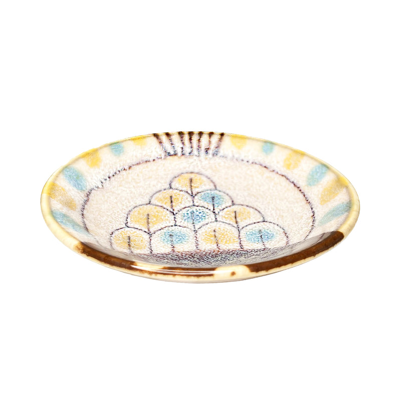 Japanese Ceramic Sauce Dish 9cm Peacock