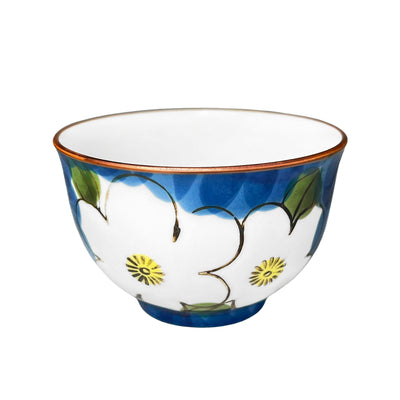 Japanese Ceramic Tea Cup Camellia Blue 300ml