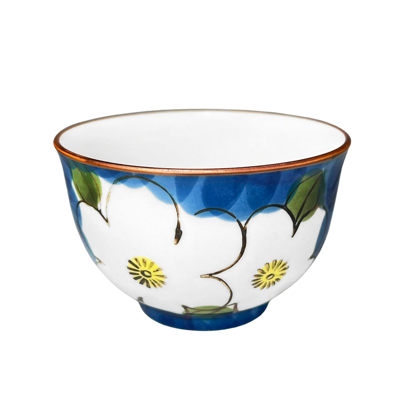 Japanese Ceramic Tea Cup Camellia Blue 300ml