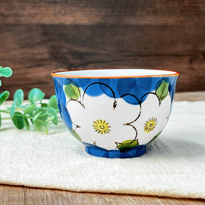 Japanese Ceramic Tea Cup Camellia Blue 300ml