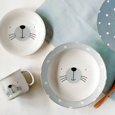 Japanese Side Plate 16.5cm MOGUMOGU Cute Seal
