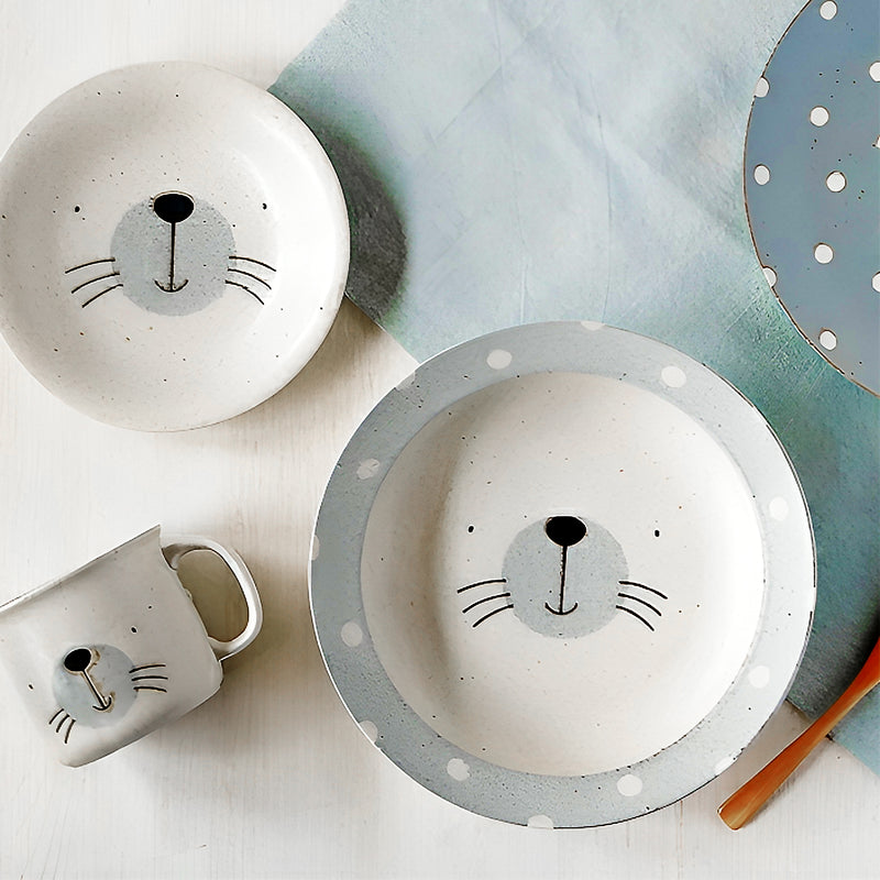 Japanese Side Plate 16.5cm MOGUMOGU Cute Seal