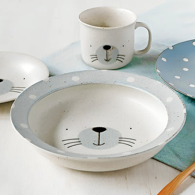 Japanese Serving Bowl 22.5cm MOGUMOGU Cute Seal