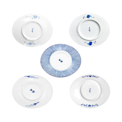 Japanese Set of 5 Oval Side Plates Minoware 16cm