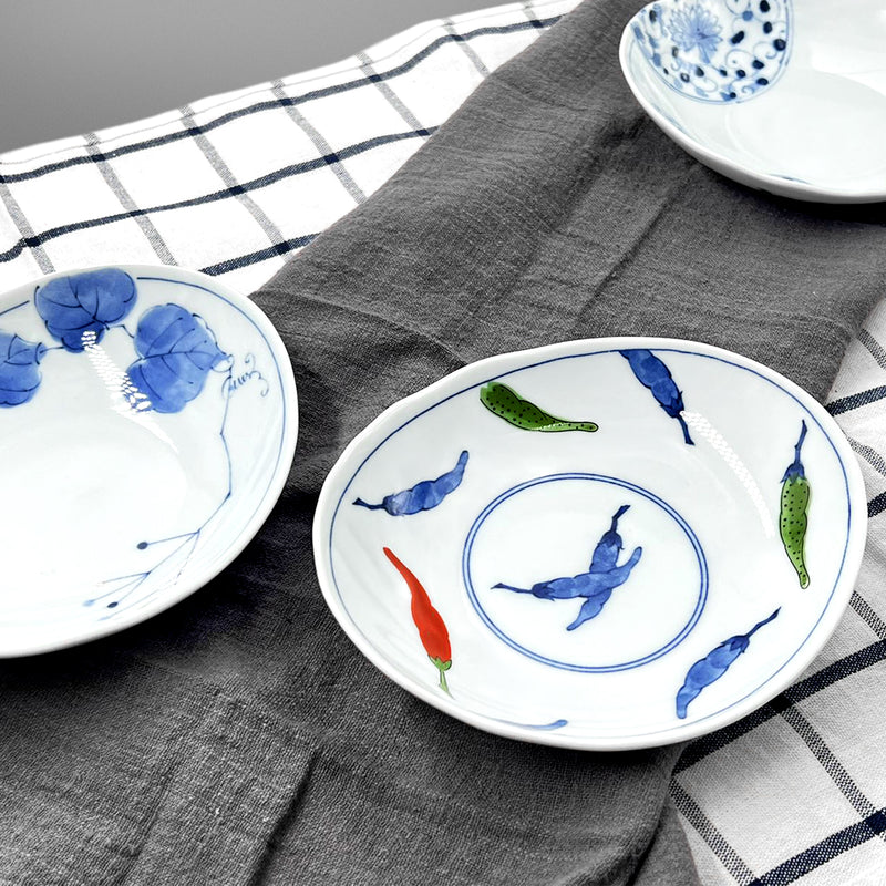 Japanese Set of 5 Oval Side Plates Minoware 16cm