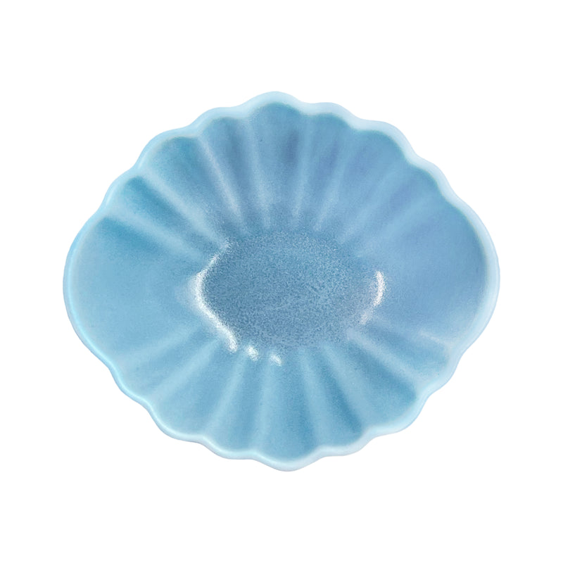 Japanese Pottery Sauce Dish 8cm CHOTTO Shell Blue