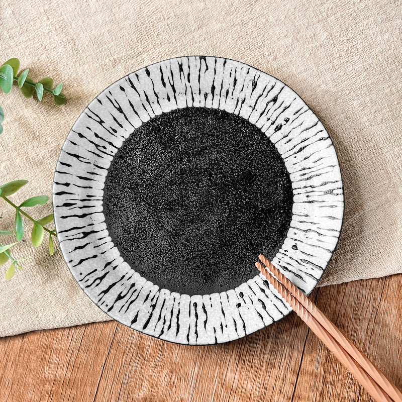 Japanese Mino Ware Side Plate 16cm Black Tide