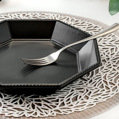 Minorutouki Mino Ware "Amy" Octagonal Serving Plate Black 22cm
