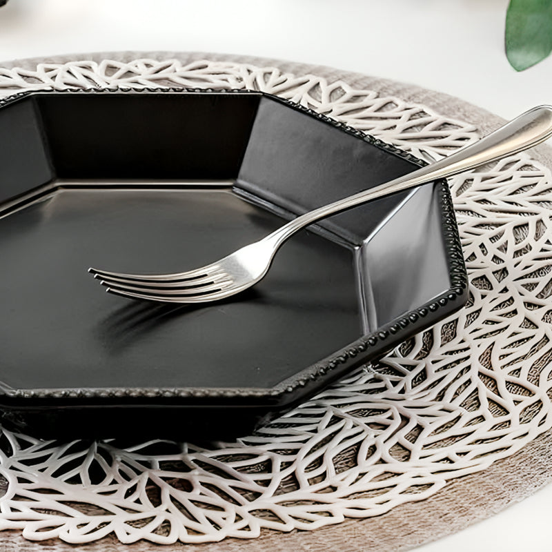 Minorutouki Mino Ware "Amy" Octagonal Serving Plate Black 22cm