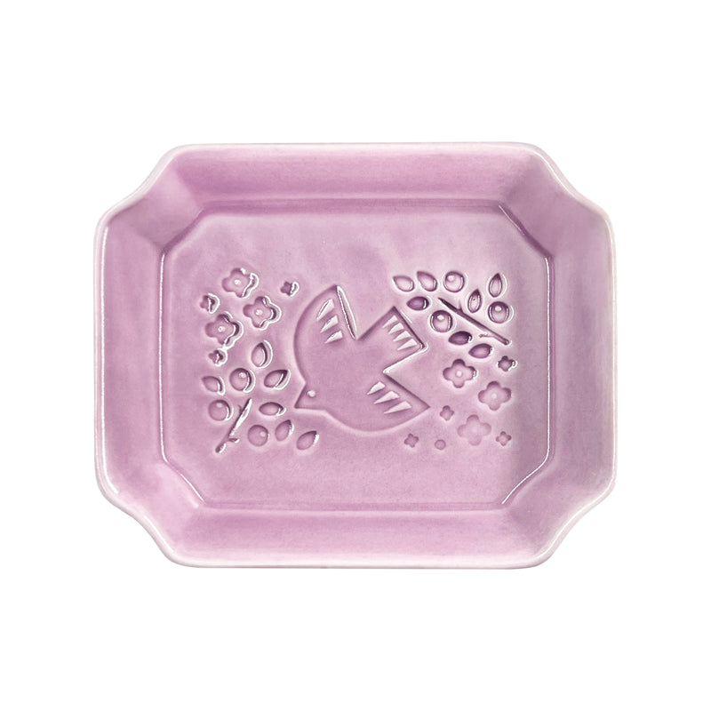 Minoru Pottery Mino Ware PIENI-Lintu 105mm Mini Plate Orchid