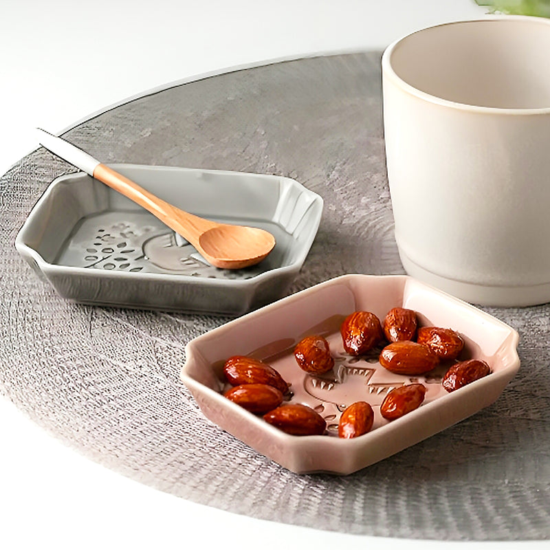 Minoru Pottery Mino Ware PIENI-Lintu 105mm Mini Plate Orchid