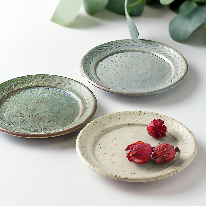 Ceramic Retro Clay Plate 11cm Cream