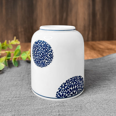 Japanese Ceramic Tea Cup Blue Vines 300ml