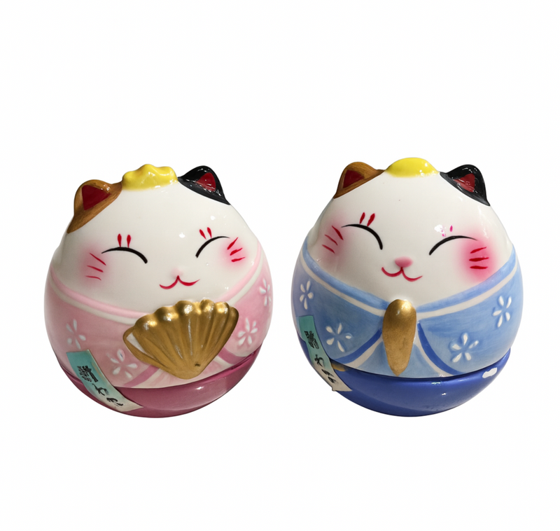 “Humpty Dumpty” Maneki-Neko Pair