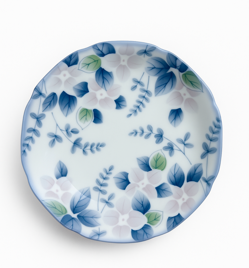 Japanese Porcelain Side Plate Hydrangea Leaf 16cm
