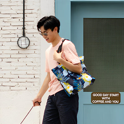 Urban Forest Foldable Tote Bag Meconopsis Blue