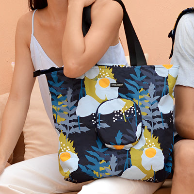 Urban Forest Foldable Tote Bag Meconopsis Blue