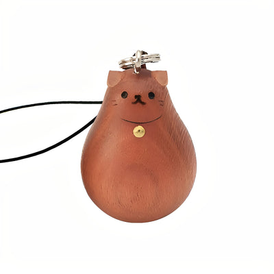 Handmade Natural Wood Keychain Pendant Series Kitty Cat