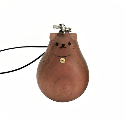 Handmade Natural Wood Keychain Pendant Series Kitty Cat
