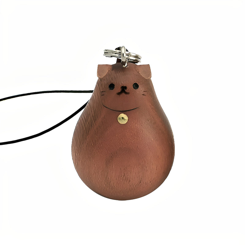 Handmade Natural Wood Keychain Pendant Series Kitty Cat