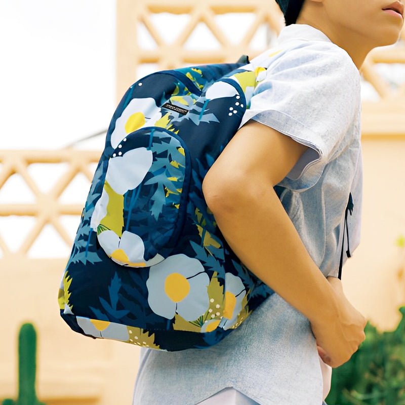 Urban Forest Tree Foldable Backpack Bag Meconopsis Blue – Gokan