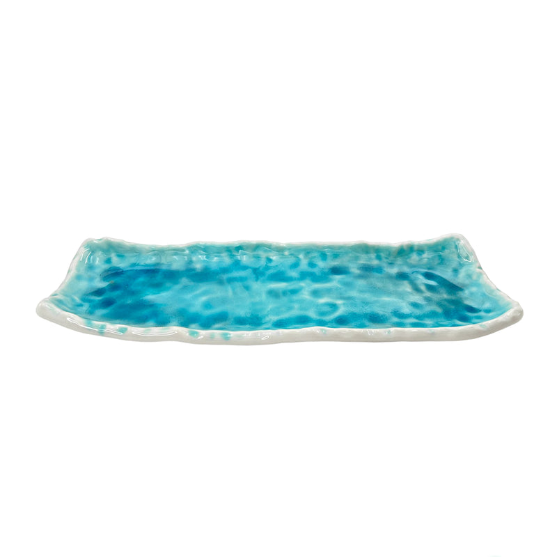 Japanese Rectangle Serving Plate 31cm Aquamarine Serenity