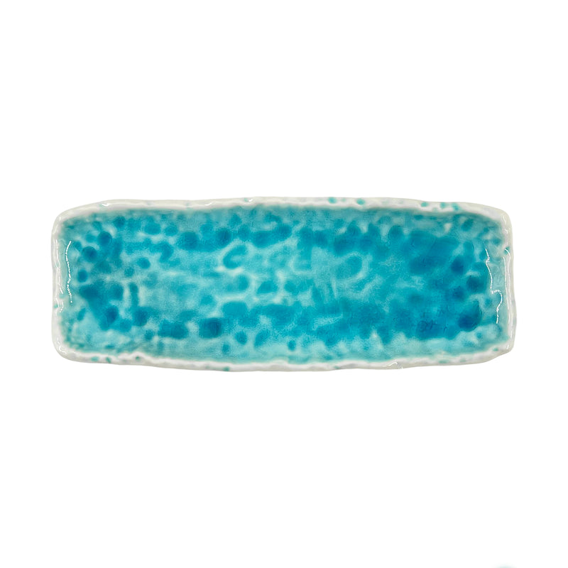 Japanese Rectangle Serving Plate 31cm Aquamarine Serenity