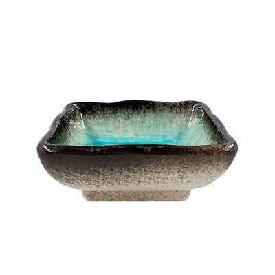 Japanese Square Sauce Dish 7cm Retro Turquoise