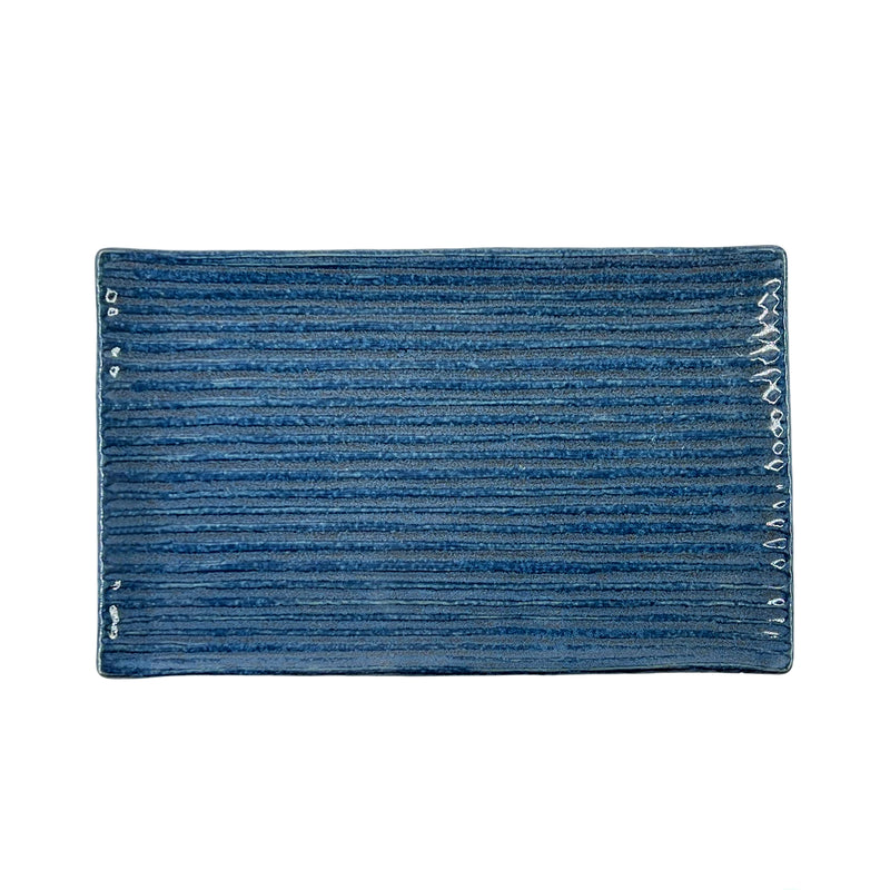 Japanese Fusion Rectangular Display Plate 240mm Ocean