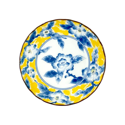 Japanese Side Plate 13.5cm Peony Yellow
