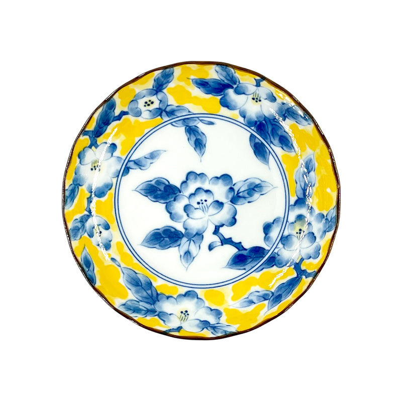 Japanese Side Plate 13.5cm Peony Yellow