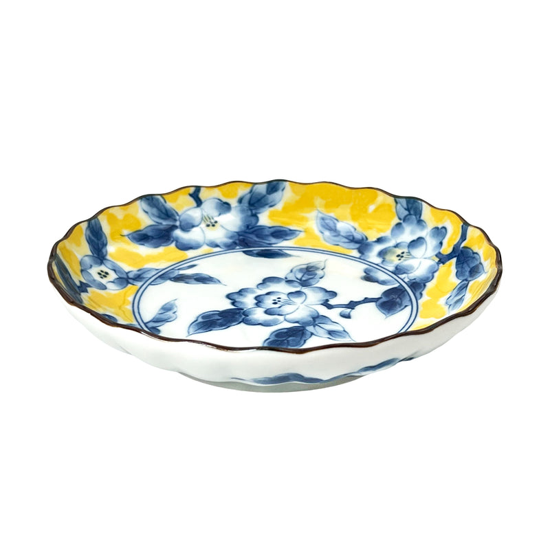Japanese Side Plate 13.5cm Peony Yellow