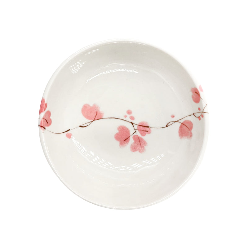 Japanese Sauce Dish 11cm Vines Pink