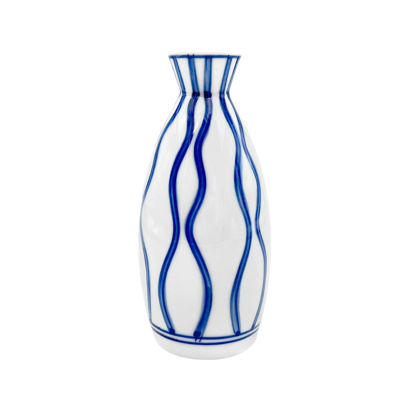 Japanese Handmade Sake Bottle Waves