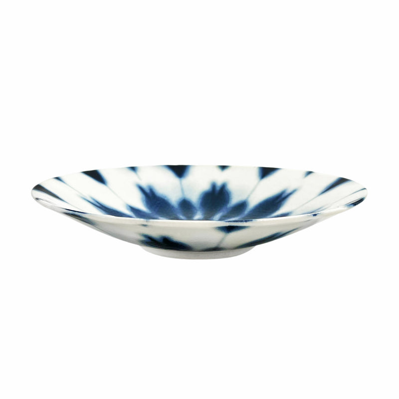 Japanese Serving Plate 24.5cm Blue Azure Swirl