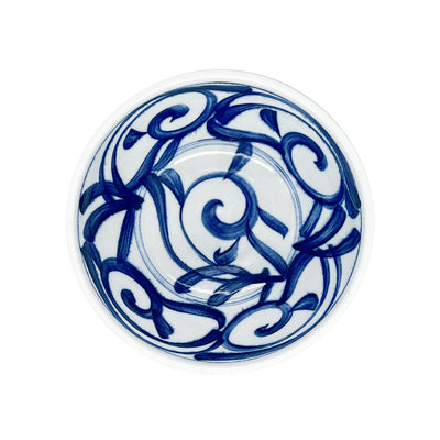 Large Ramen Noodle Bowl 18.5cm Blue Leaves & Vines