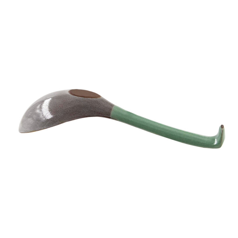 Japanese Spoon & Holder Set Green Grey