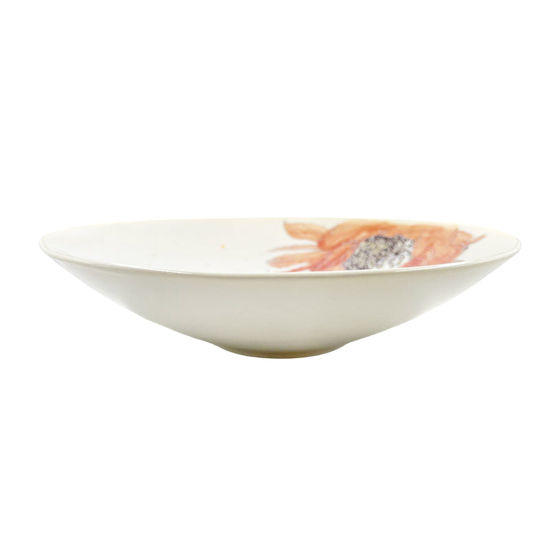 Handmade Large Serving Bowl Plate 32.5cm Watercolour Lotus