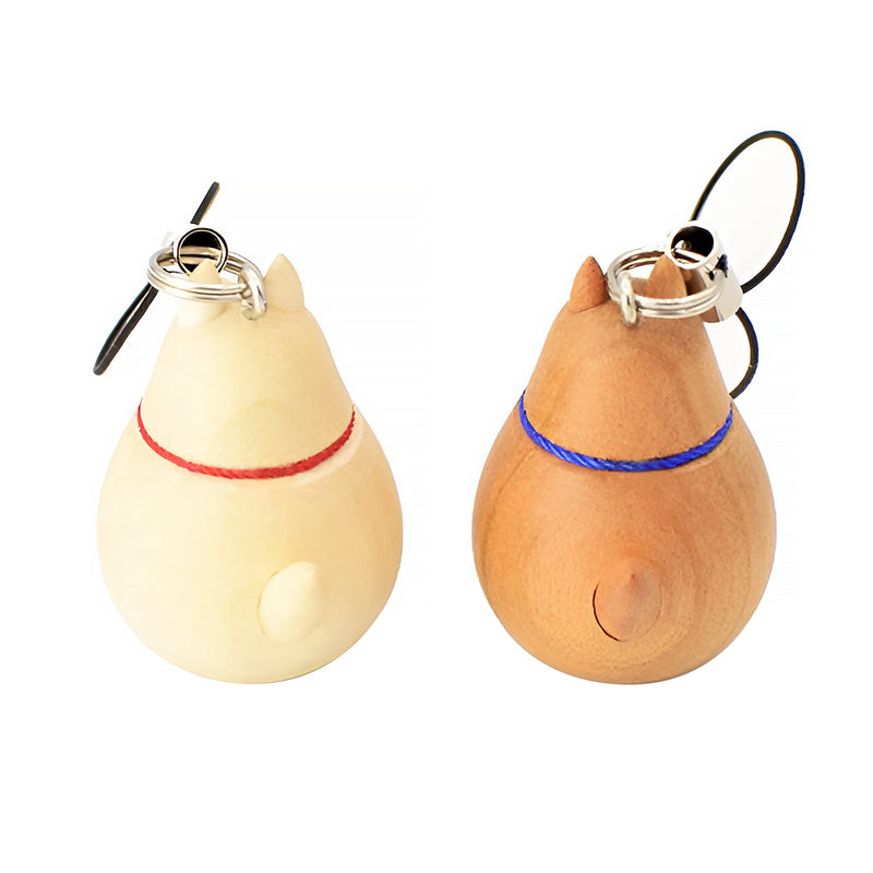 Handmade Natural Wood Keychain Pendant Series Puppy