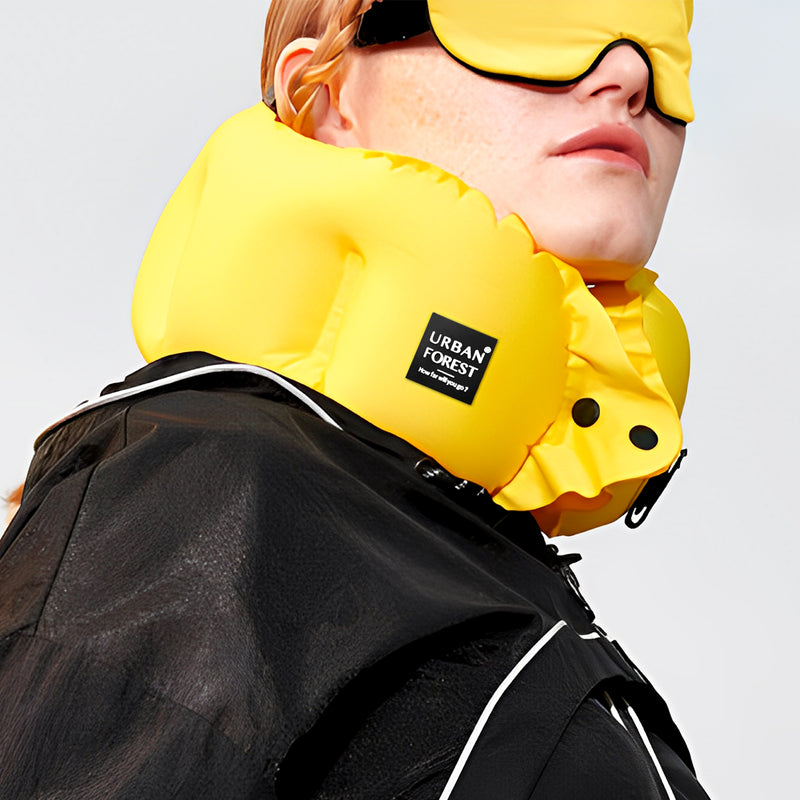 Urban Forest Tree Inflatable Neck Pillow Yellow