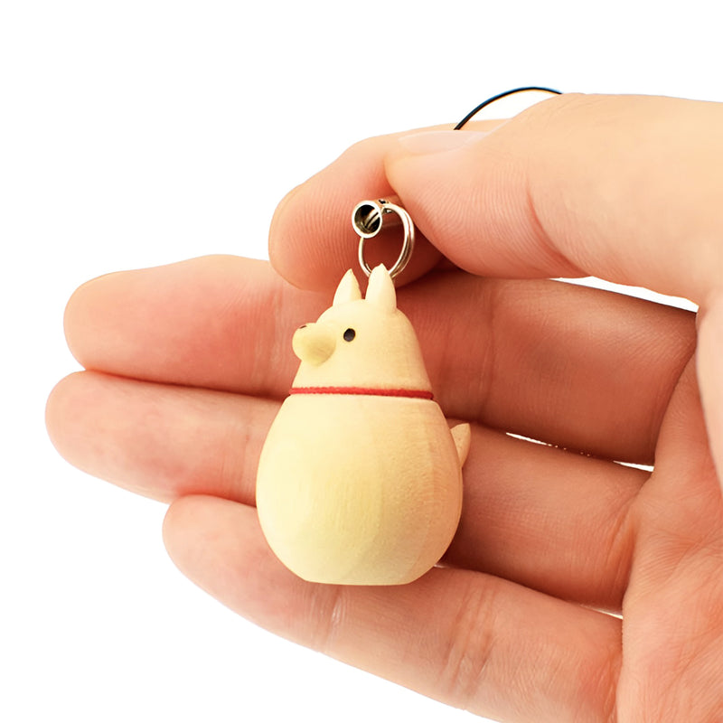 Handmade Natural Wood Keychain Pendant Series Puppy