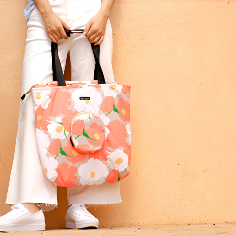 Urban Forest Foldable Tote Bag Meconopsis Pink