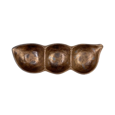 Porcelain Divided Sauce Dish Copper Coated
