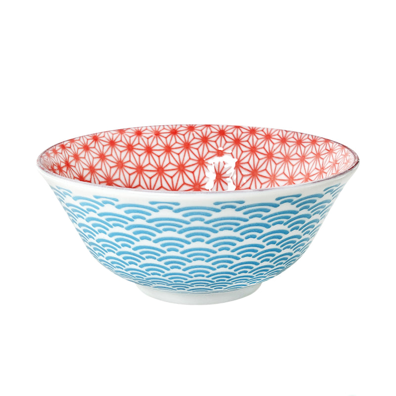 Japanese Noodle Bowl 15.5cm Asanoha-wave