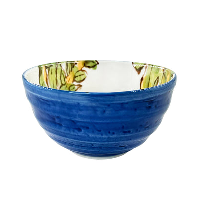 Japanese Ceramic Rice Bowl 13.5cm Daikon Blue